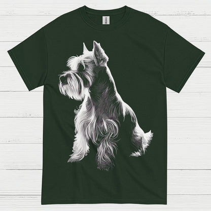 Miniature Schnauzer Silhouette Art T Shirt Elegant Dog Lover Shirt