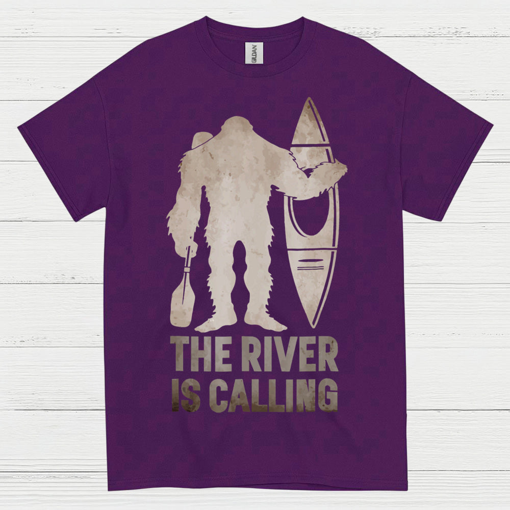 The River Is Calling Bigfoot Kayak T Shirt