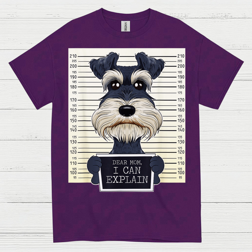 Funny Schnauzer Mugshot Dog Lover T Shirt