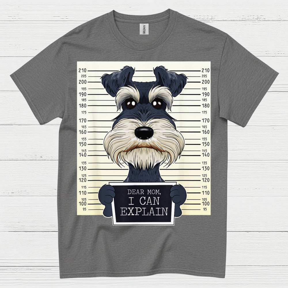 Funny Schnauzer Mugshot Dog Lover T Shirt