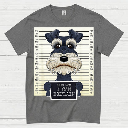 Funny Schnauzer Mugshot Dog Lover T Shirt