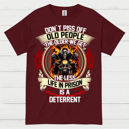 Don't Piss Off Old People Biker T Shirt
