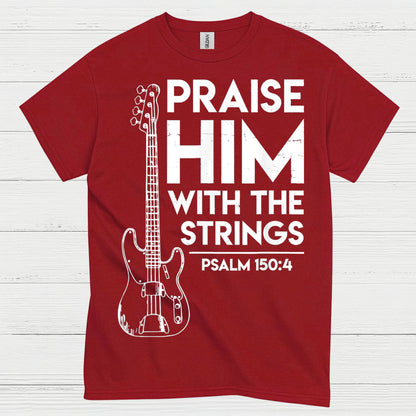 Praise Him With The Strings Christian Guitar T Shirt