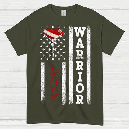 Heart Warrior American Flag T Shirt