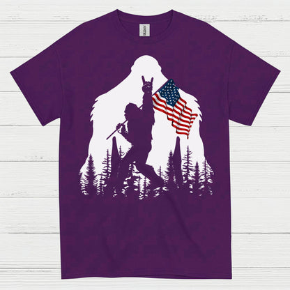 Bigfoot American Flag Silhouette T Shirt