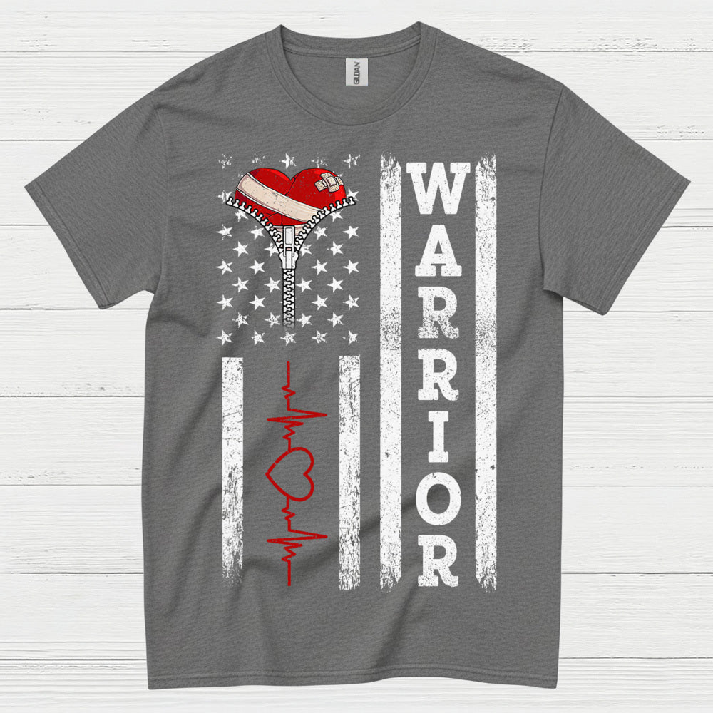 Heart Warrior American Flag T Shirt