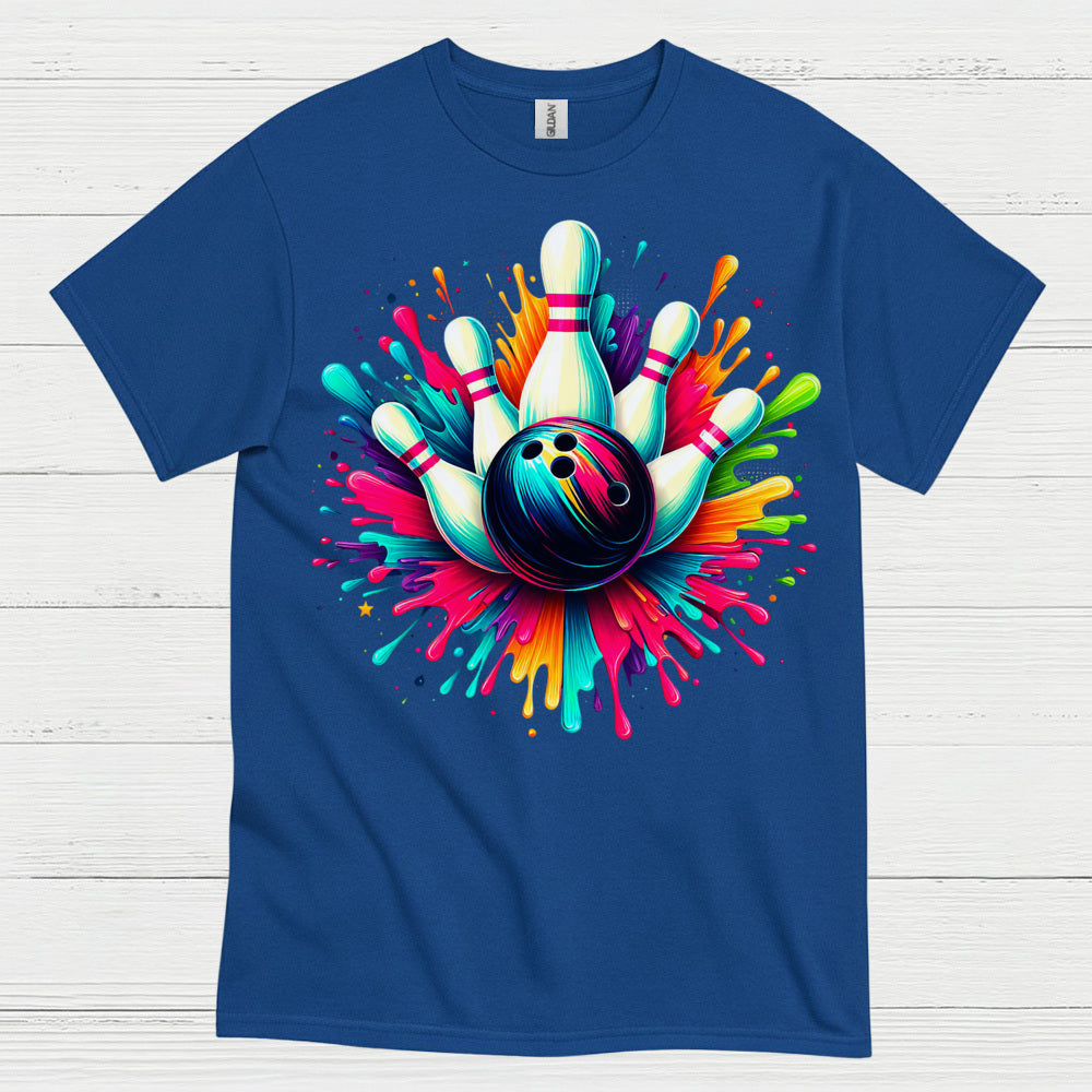 Bowling Chaos Glitch Humor T Shirt