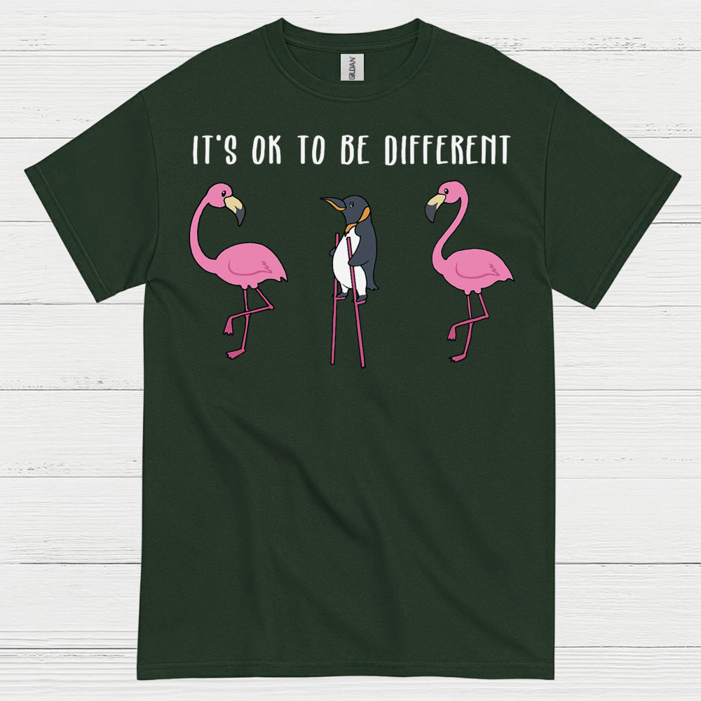 It’s Ok To Be Different Penguin Quote T Shirt