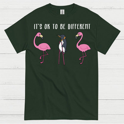It’s Ok To Be Different Penguin Quote T Shirt