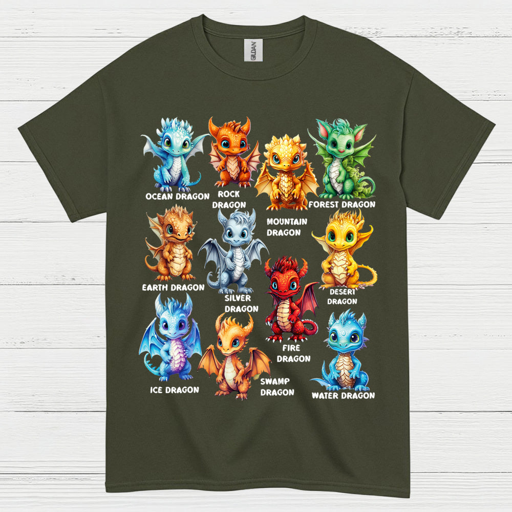 Cute Baby Dragons Elements T Shirt