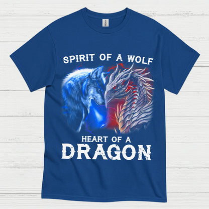 Spirit Of A Wolf Heart Of A Dragon T Shirt