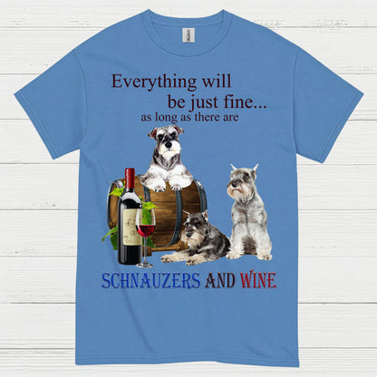 Schnauzers And Wine Funny Dog Lover T Shirt