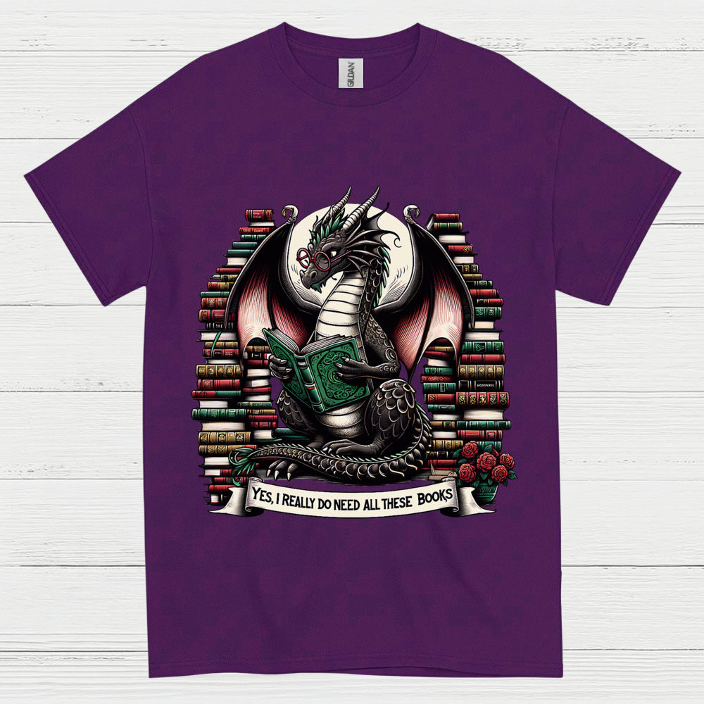 Book Hoarding Dragon T Shirt