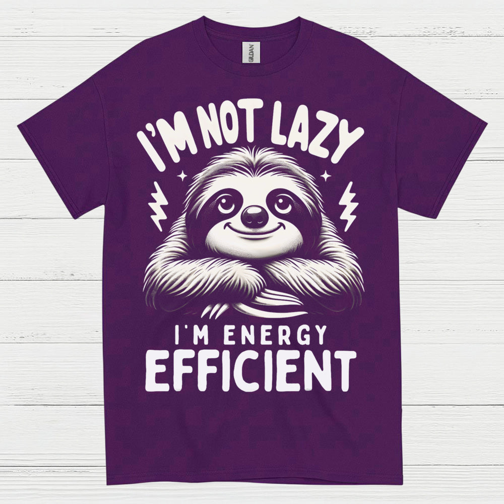 Energy Efficient Sloth Funny Quote T Shirt