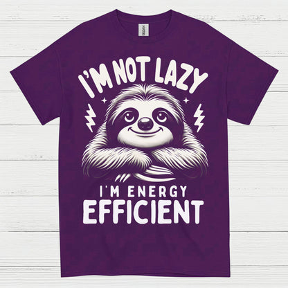 Energy Efficient Sloth Funny Quote T Shirt