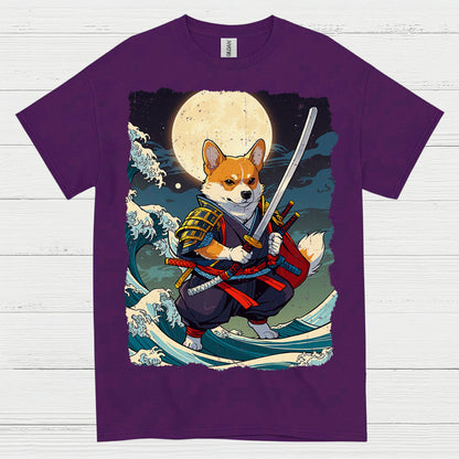 Samurai Corgi Warrior Art T Shirt