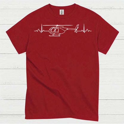 Helicopter Heartbeat Aviation Minimal T Shirt