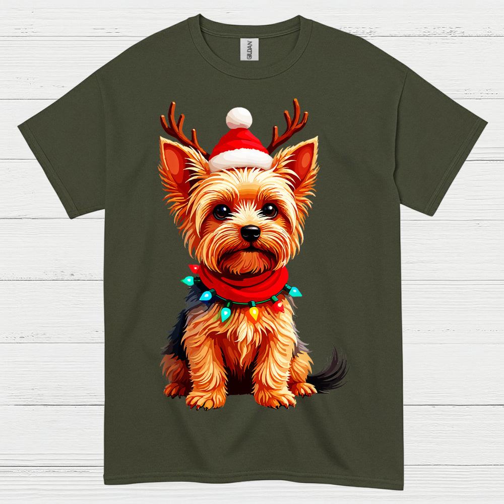 Cute Christmas Yorkie Dog Lover T Shirt
