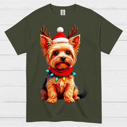 Cute Christmas Yorkie Dog Lover T Shirt