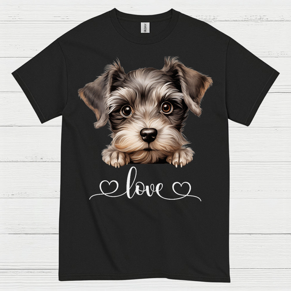 Cute Schnauzer Love Heart T Shirt