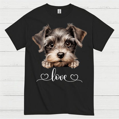 Cute Schnauzer Love Heart T Shirt