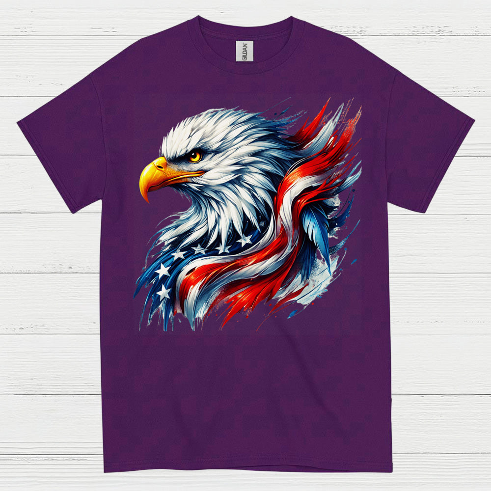 American Bald Eagle Patriotic Brush Freedom T Shirt