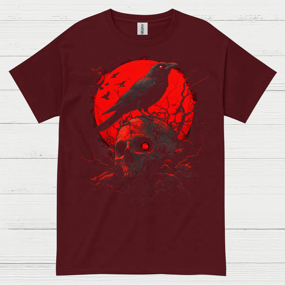 Dark Raven Skull Gothic T Shirt