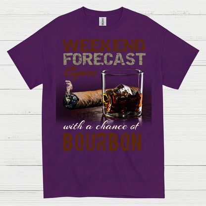 Weekend Forecast Cigars And Bourbon T Shirt
