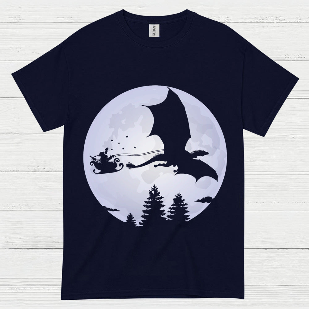 Santa Dragon Moon T Shirt