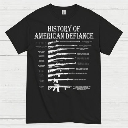 History Of American Defiance Patriotic Gun T Shirt