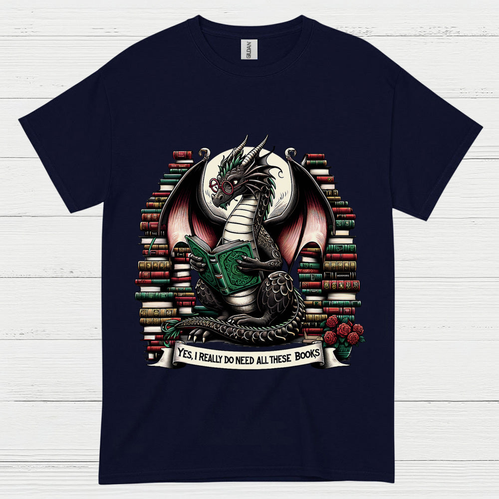 Book Hoarding Dragon T Shirt
