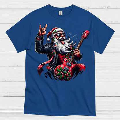 Rocking Santa Guitar T Shirt