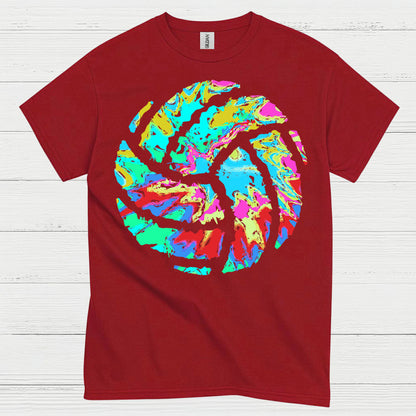 Abstract Color Volleyball Art T Shirt