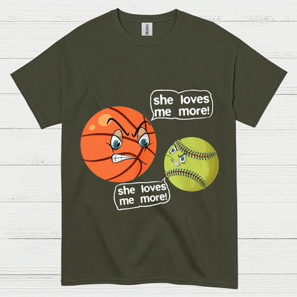 She Loves Me More Basketball Softball T Shirt