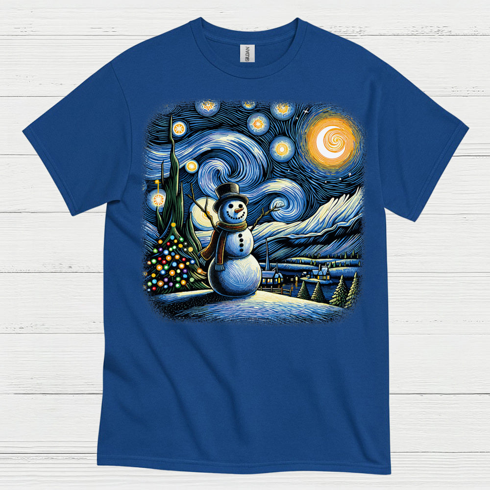 Festive Snowman Art T Shirt