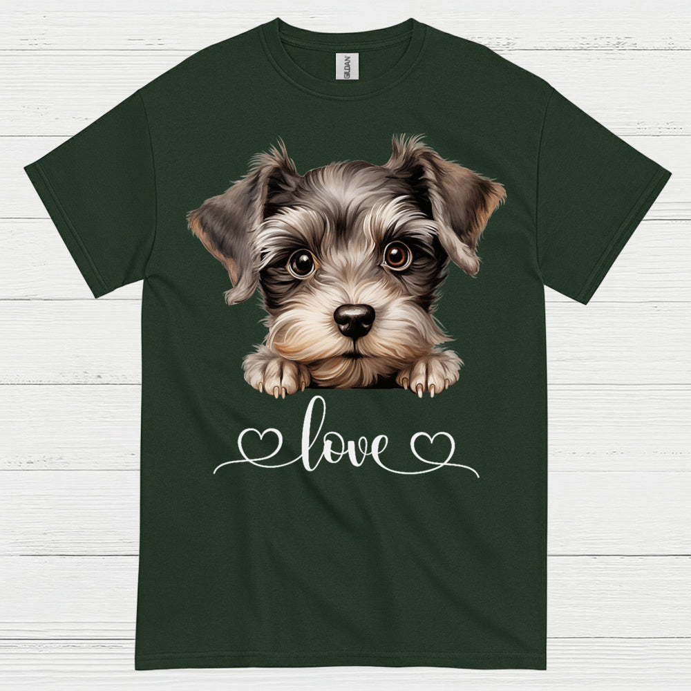 Cute Schnauzer Love Heart T Shirt
