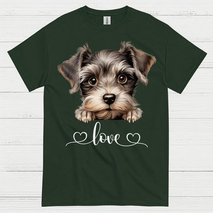 Cute Schnauzer Love Heart T Shirt
