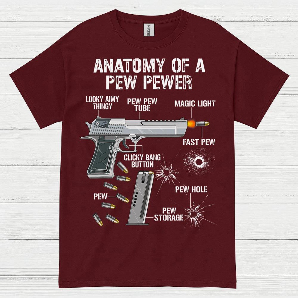 Anatomy Of A Pew Pewer Funny Gun T Shirt