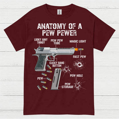 Anatomy Of A Pew Pewer Funny Gun T Shirt