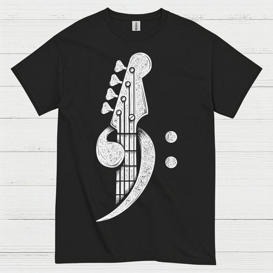 Bass Clef Guitar Art T Shirt
