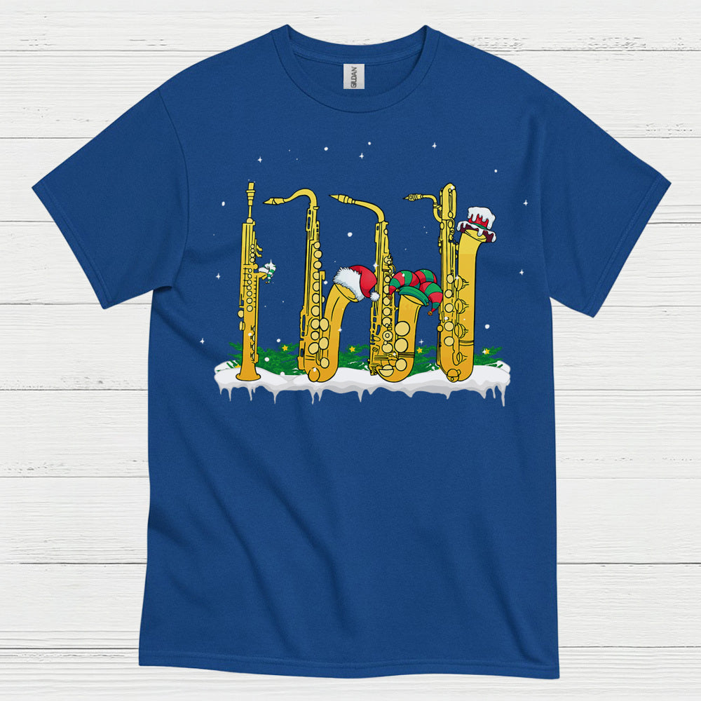 Christmas Saxophone Band Holiday T Shirt