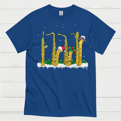 Christmas Saxophone Band Holiday T Shirt