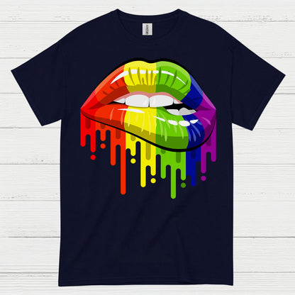 Rainbow Dripping Lips Pride T Shirt