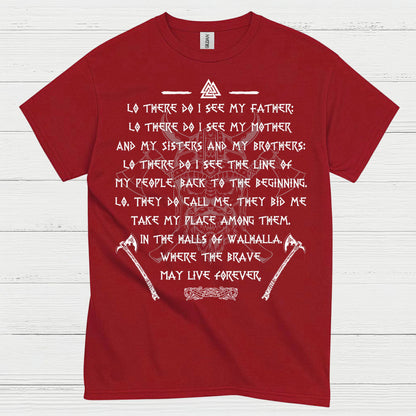 Viking Valhalla Warrior Prayer T Shirt