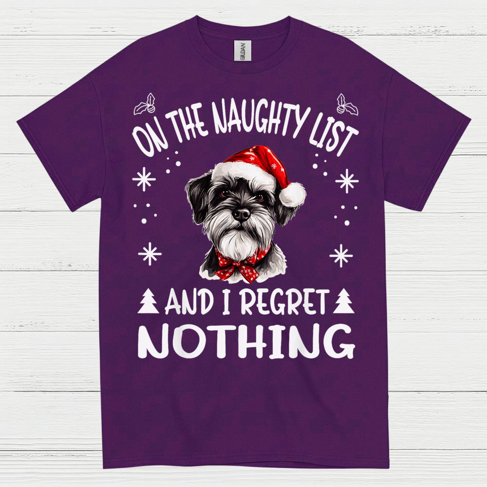 Naughty List Schnauzer Christmas T Shirt