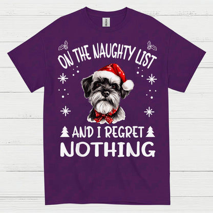 Naughty List Schnauzer Christmas T Shirt