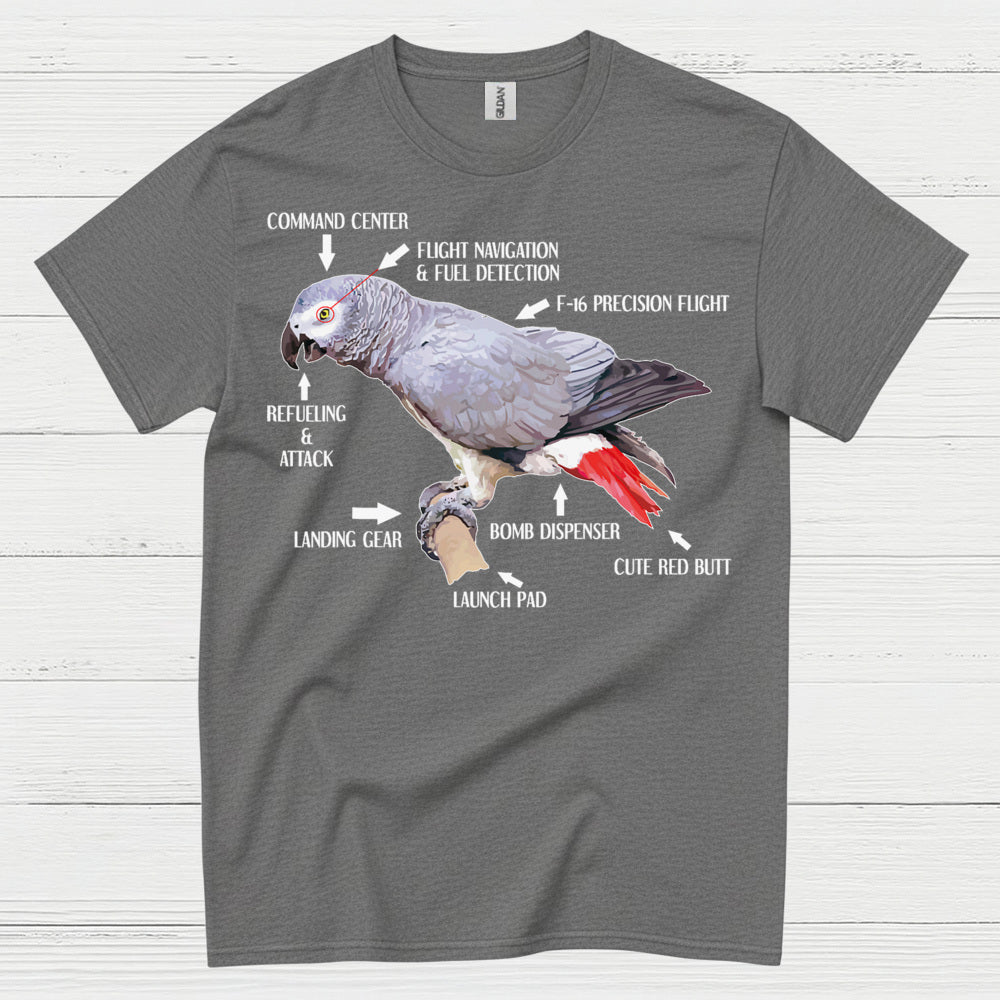 Funny Parrot Anatomy Humor T Shirt
