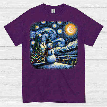 Festive Snowman Art T Shirt