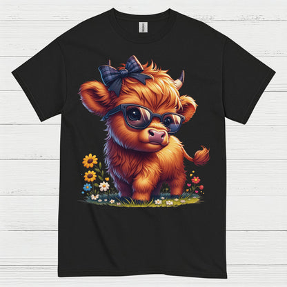 Cute Highland Cow Sunglasses T Shirt