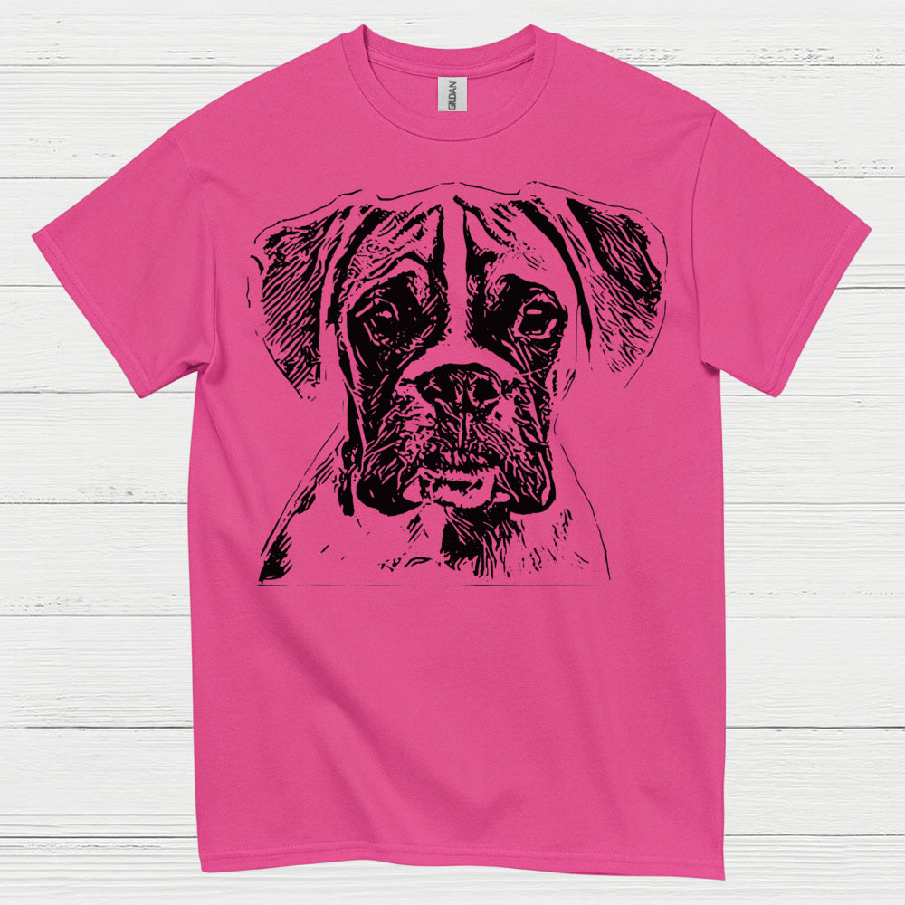 Sketch Style Boxer Dog T Shirt